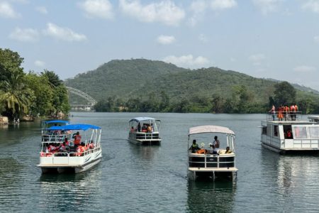 Volta River Adventure: Akosombo Cruise, Adomi Bridge Walk & Shai Hills Monkey Watch